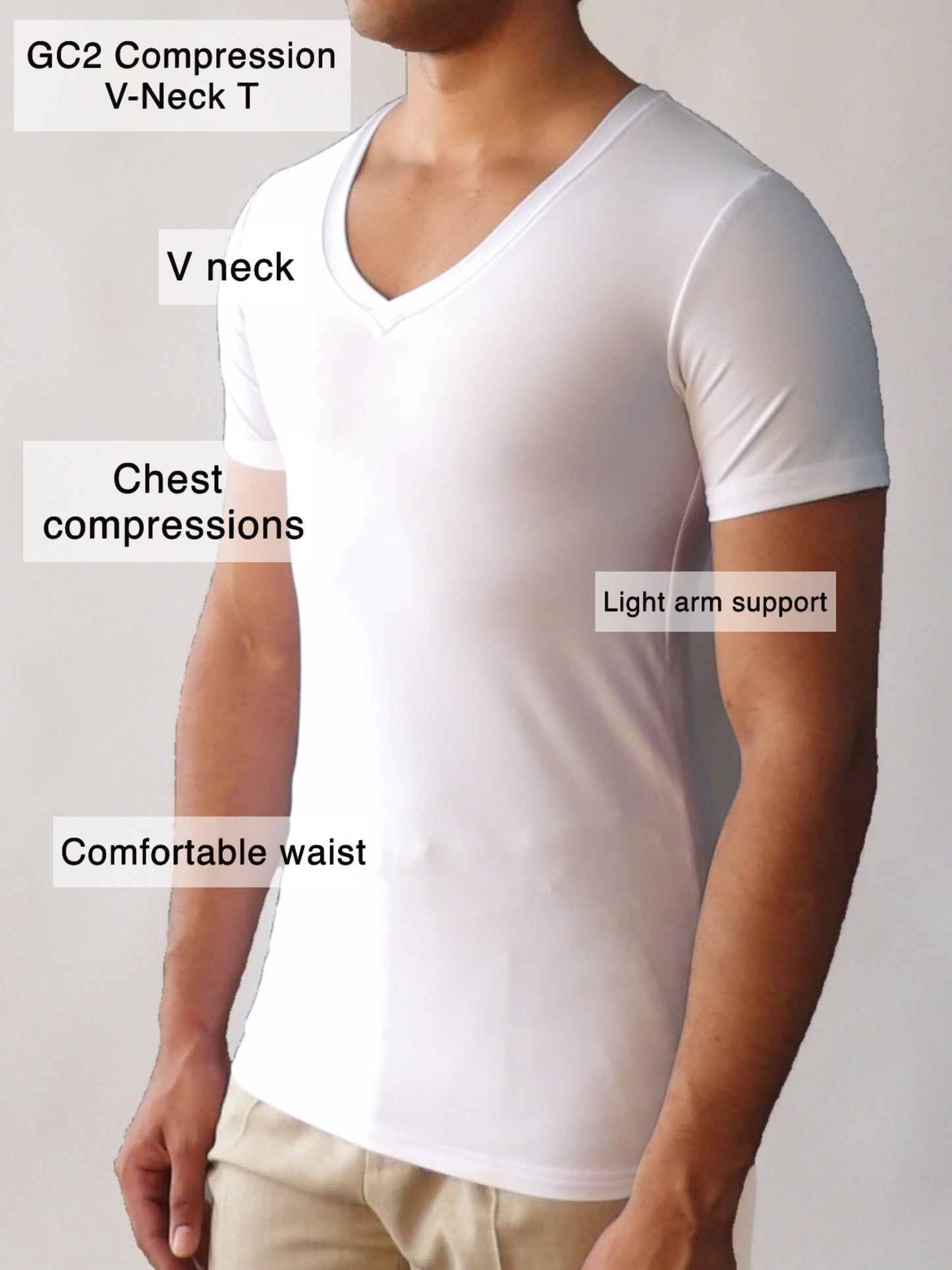 Chest compressions V-Neck shirt